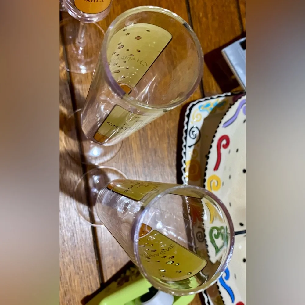 Champagne & Orange Juice Acrylic Champagne Flutes - Set of 4